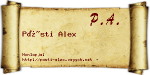 Pásti Alex névjegykártya