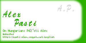 alex pasti business card